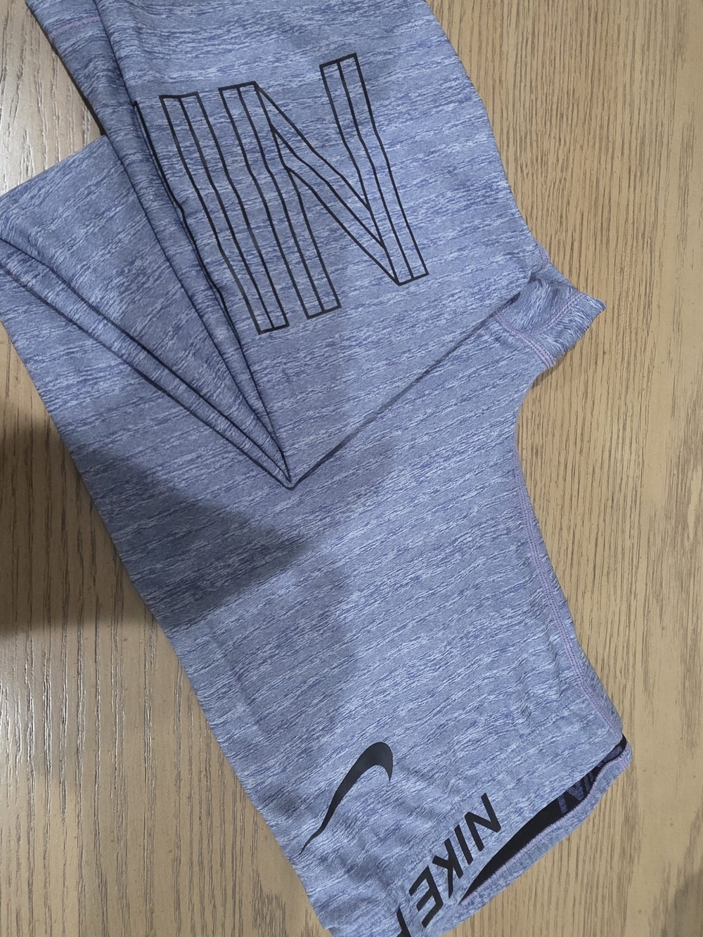 Nike Heather Lavender Dri-FIT Leggings with Black Logo
